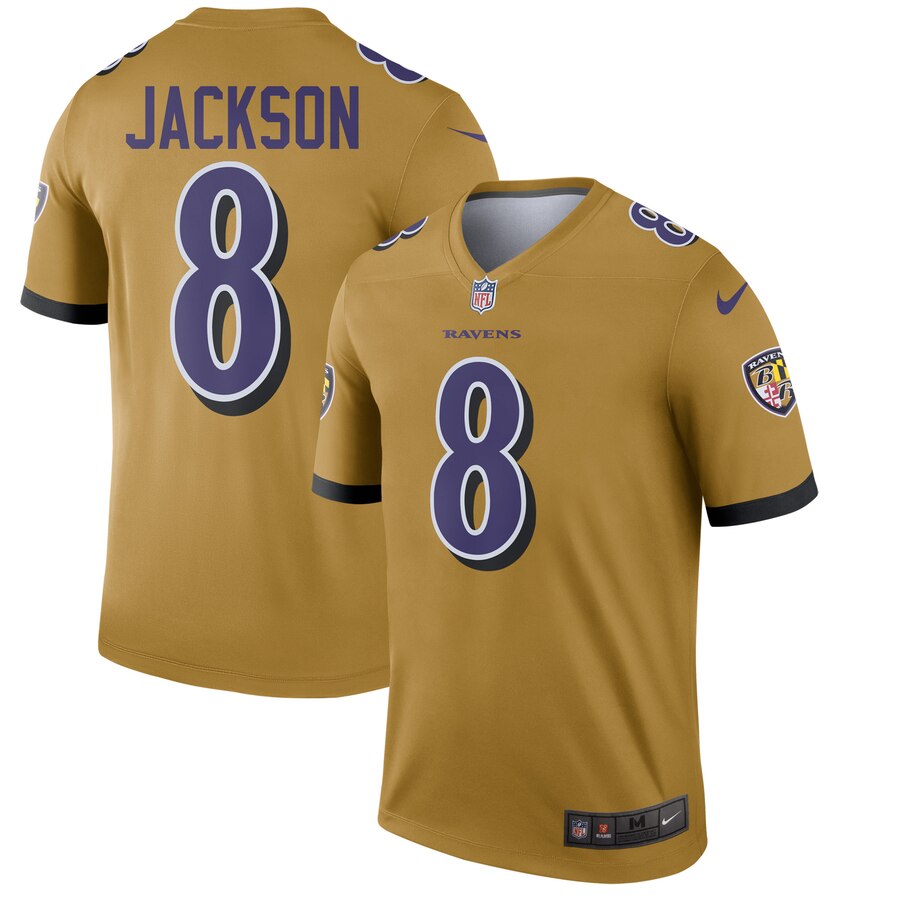 Men Baltimore Ravens #8 Jackson yellow Nike Limited NFL Jerseys->baltimore ravens->NFL Jersey